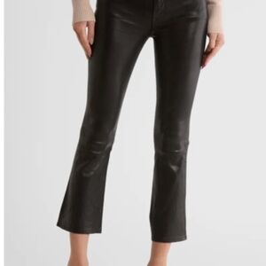 Frame Denim Plum Le Crop Mini Bootcut Leather Pants Sz 23
